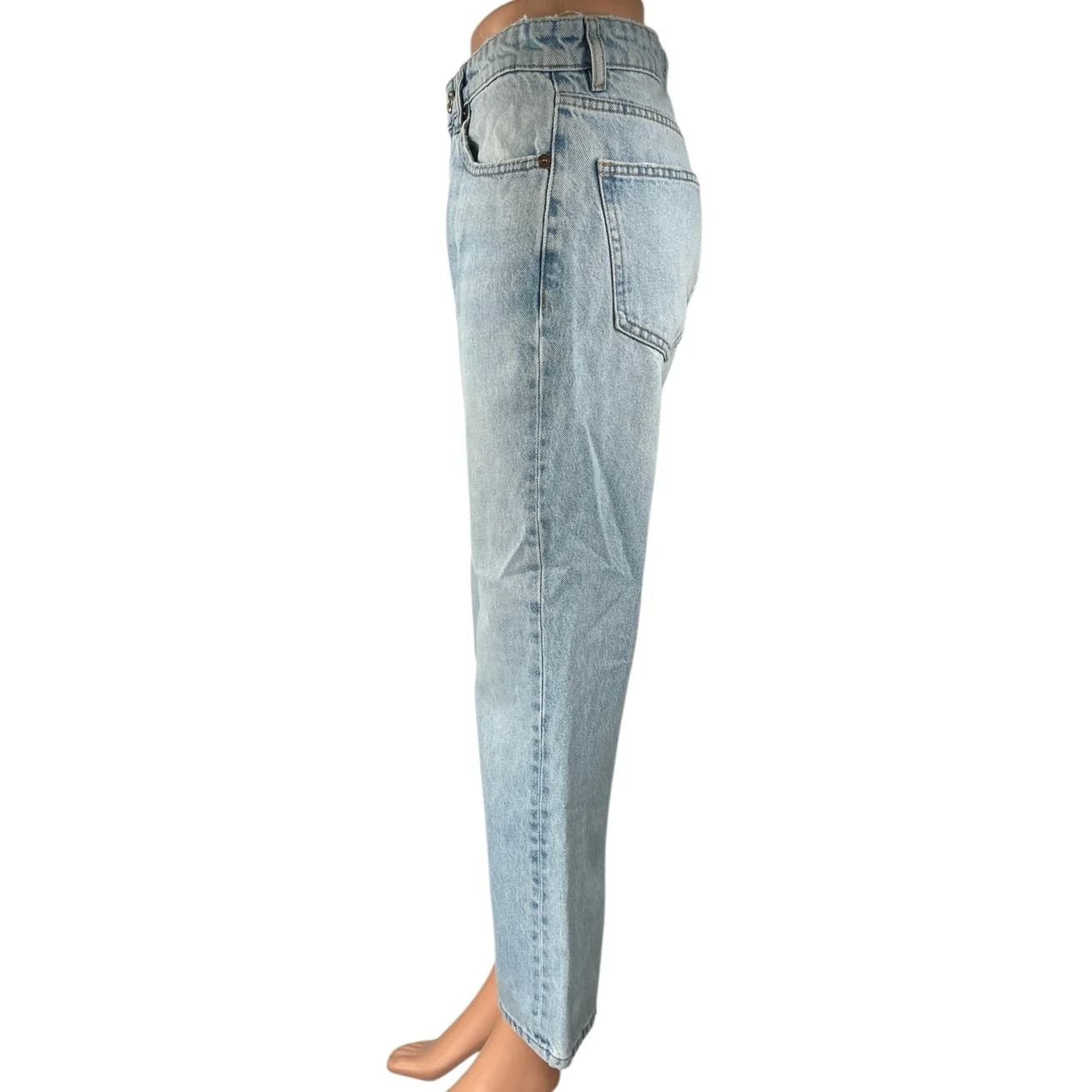 Zara Women's Blue Light Wash High Waisted Flared Bootcut Denim Jeans Size 4 - Image 2