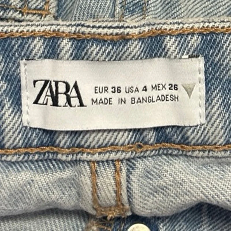 Zara Women's Blue Light Wash High Waisted Flared Bootcut Denim Jeans Size 4 - Image 4