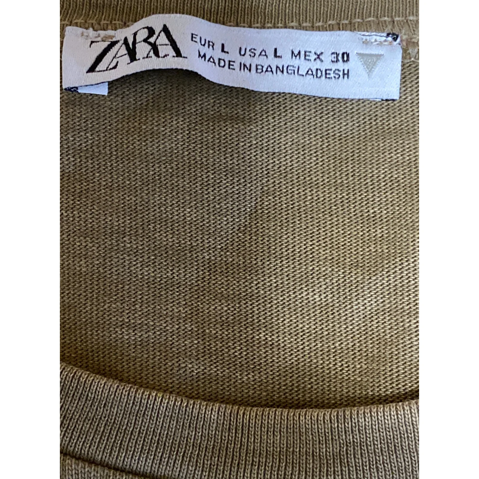 Zara Women's Brown Crew Neck Sleeveless Boxy Cropped Muscle Tee Tank Top Size L - Image 3