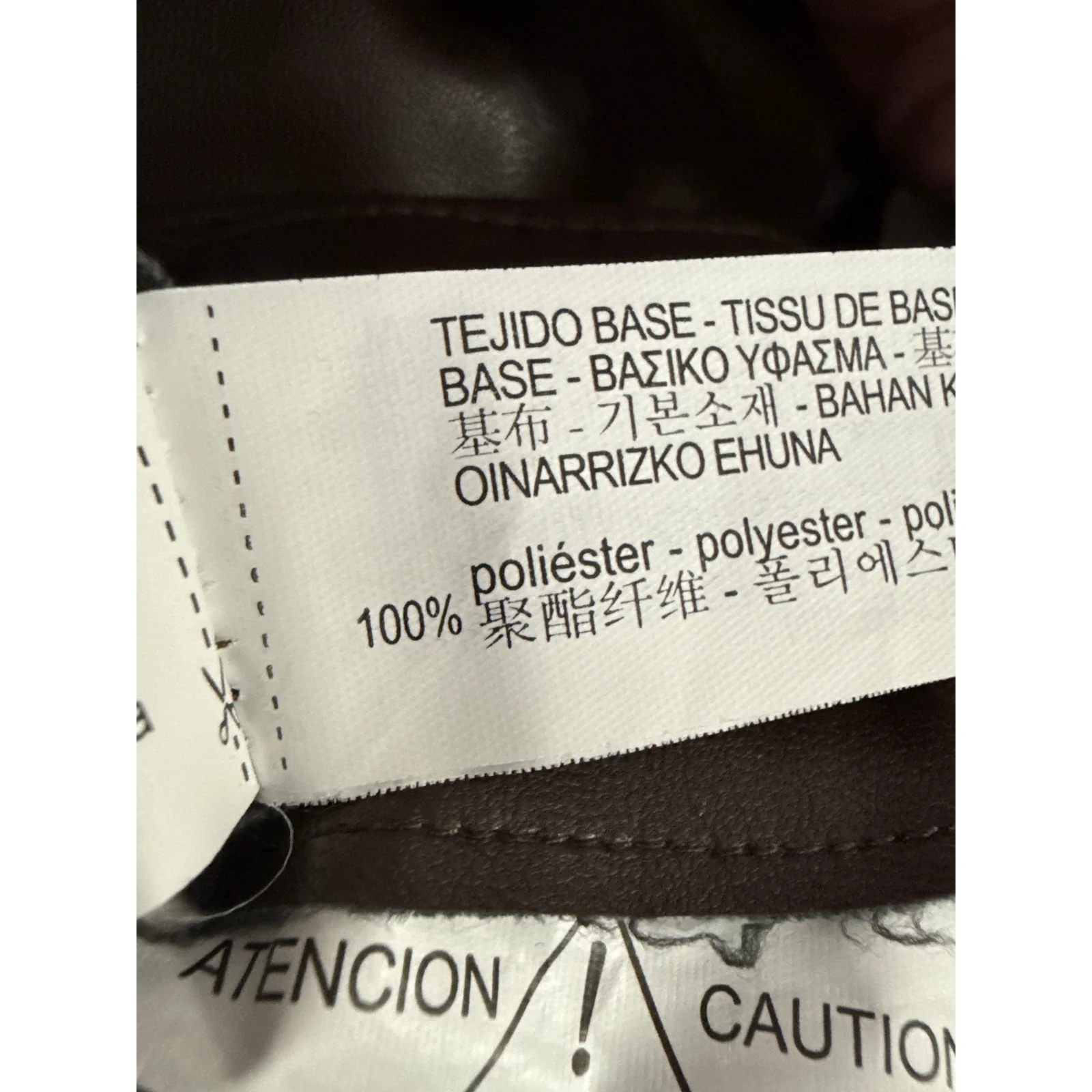Zara Women's Brown High Rise Faux Leather Vegan Cargo Straight Trousers Pants M - Image 5