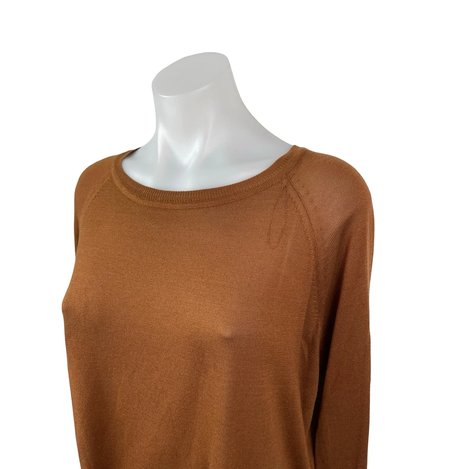 Zara Women's Brown Long Sleeve Boat Neck Knit Cozy Pullover Sweater Top Size S - Image 2
