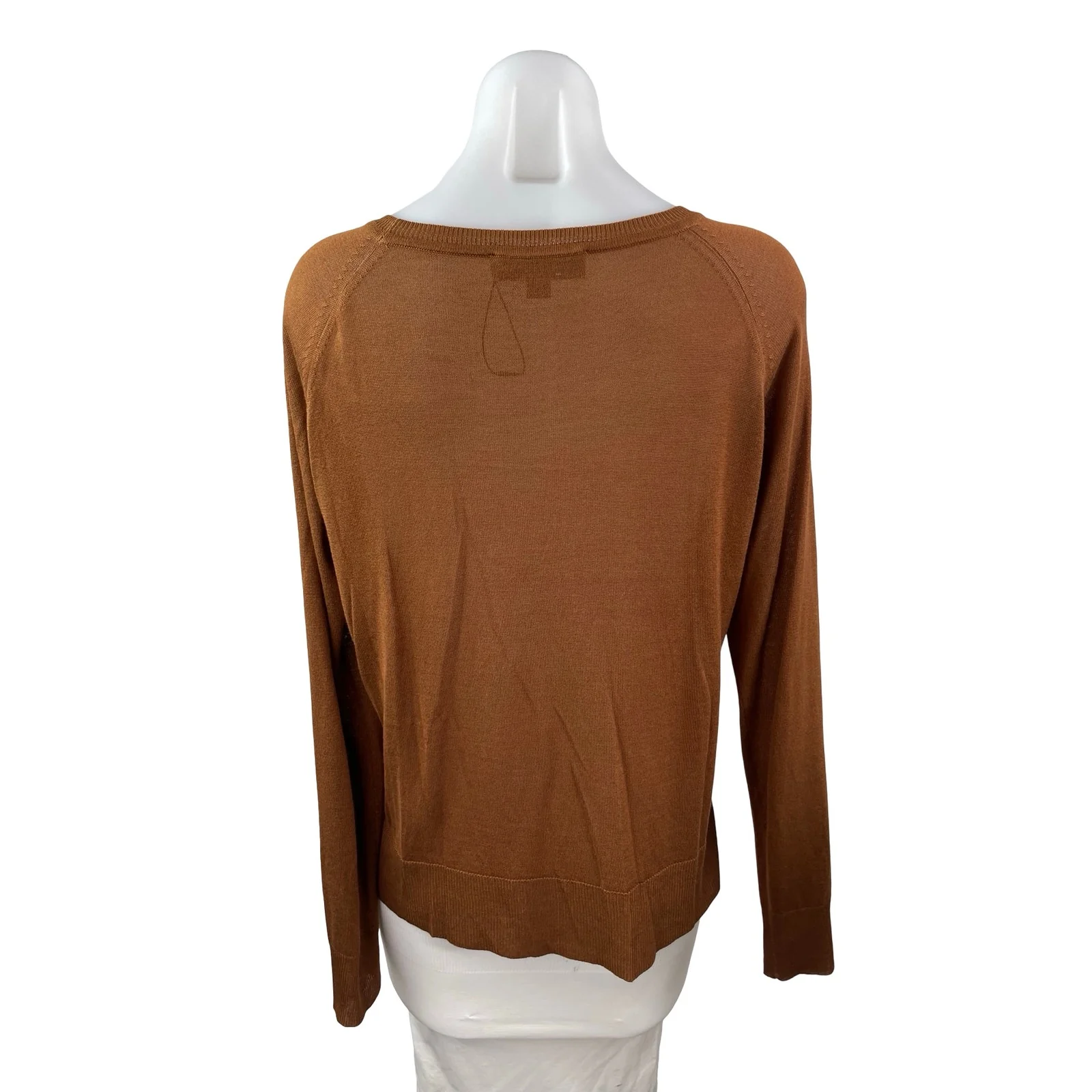 Zara Women's Brown Long Sleeve Boat Neck Knit Cozy Pullover Sweater Top Size S - Image 4