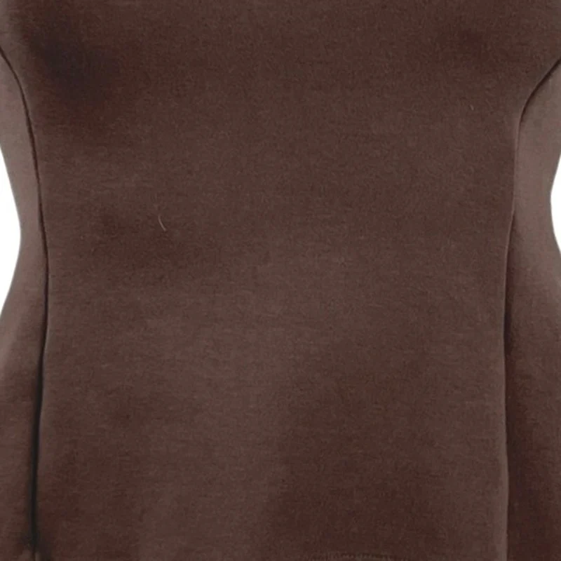 Zara Women's Brown Sleeveless Crew Neck Pleated Peplum Shirt Blouse Top Size M - Image 2