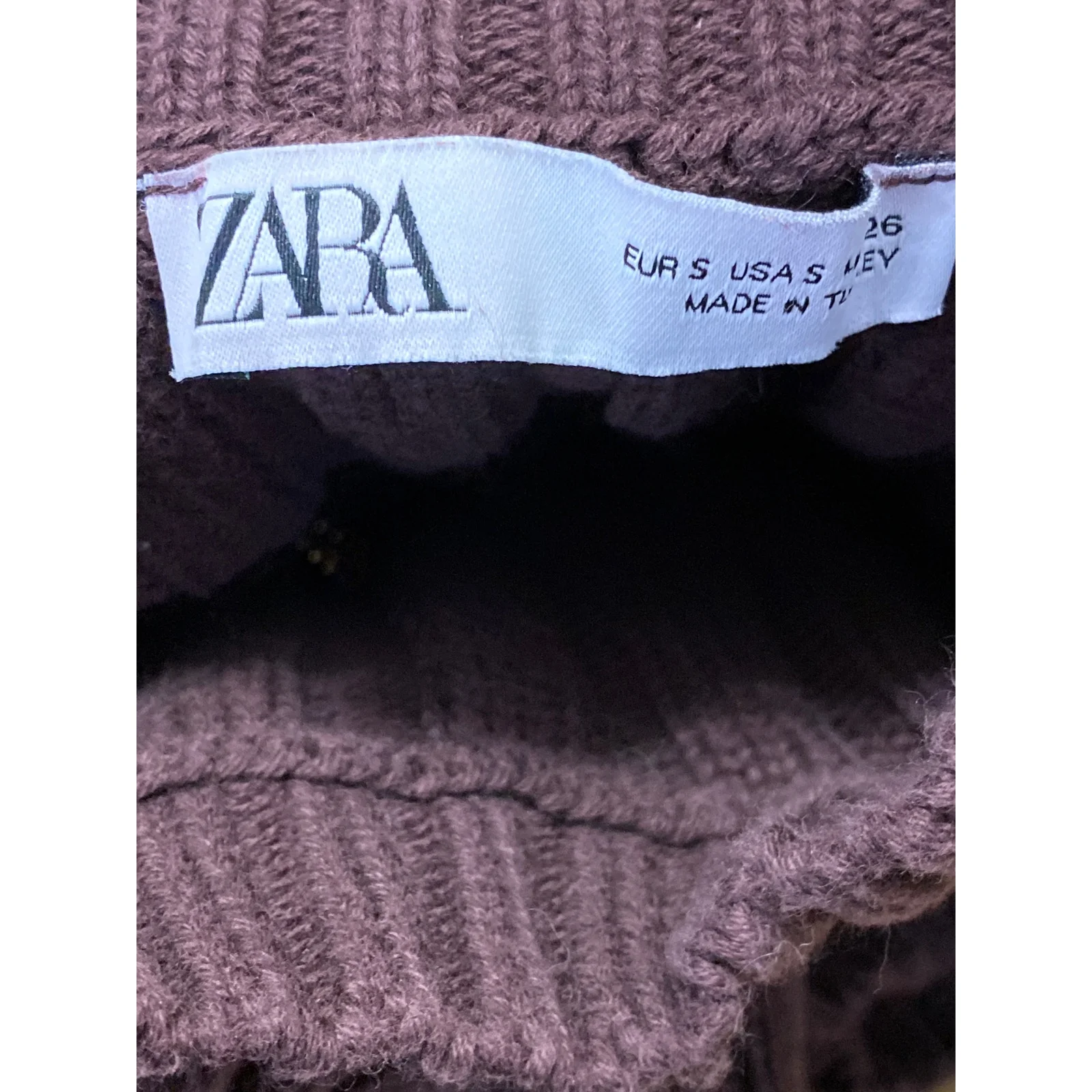 Zara Women's Brown Sleeveless Ribbed Knit Crew Neck Sweater Tank Top Size S - Image 4