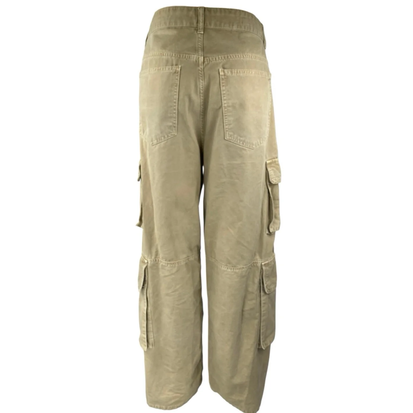 Zara Women's Brown Tan High Waisted Wide Leg Baggy Trousers Cargo Pants Size 31 - Image 3