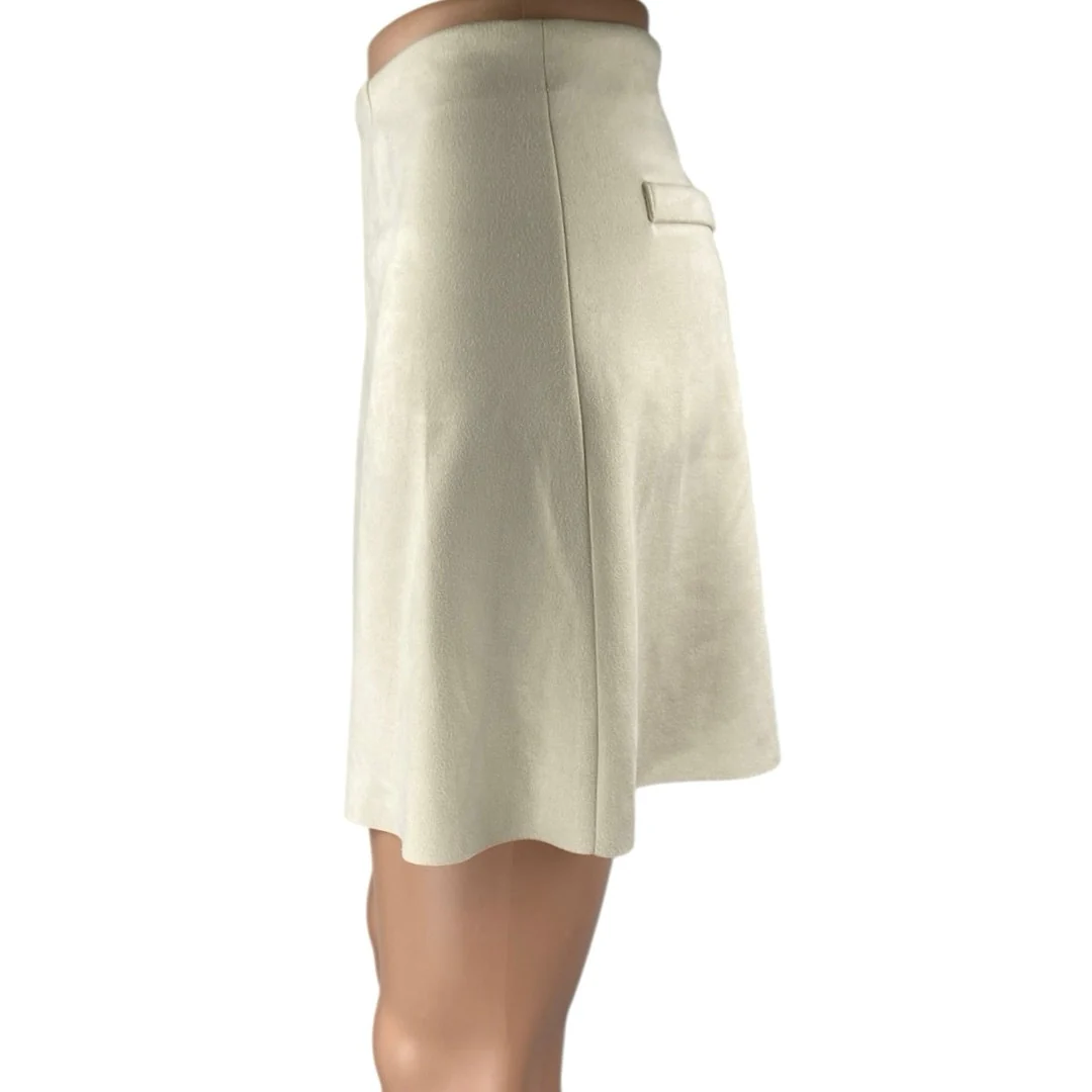Zara Women's Cream Beige High Waisted Pocket Casual A Line Mini Skirt Size M - Image 2