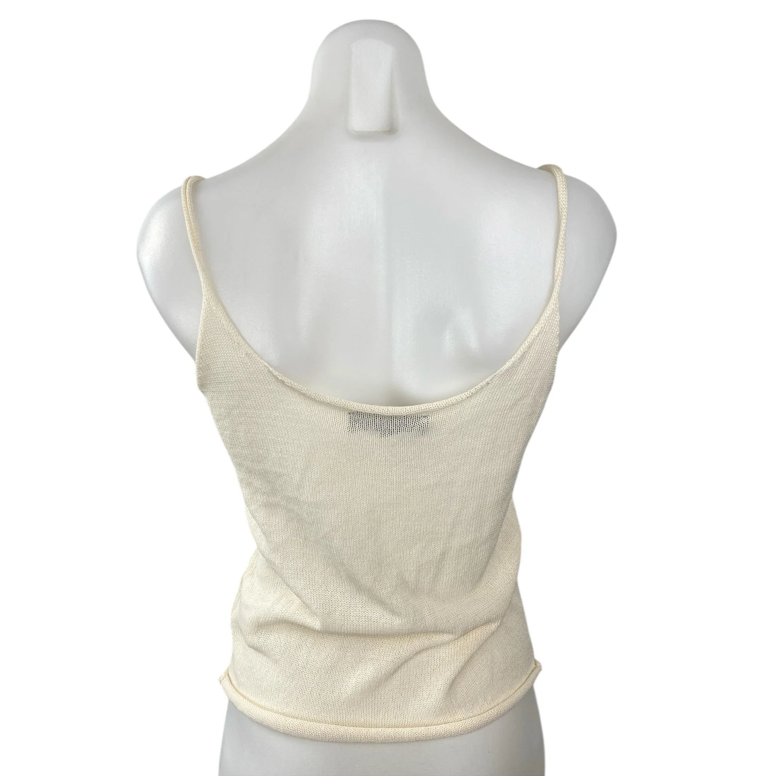 Zara Women's Cream Sleeveless V Neck Knit Blouse Cami Camisole Tank Top Size S - Image 4