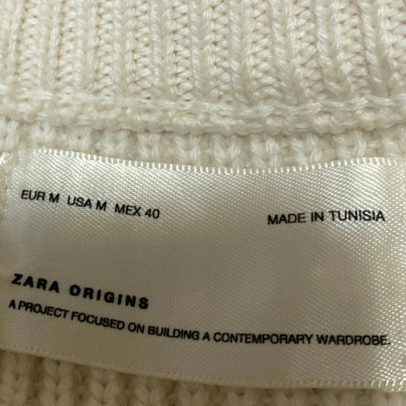 Zara Women's Cream Wool Short Drop Sleeve V Neck Knit Vest Sweater Top Size M - Image 3