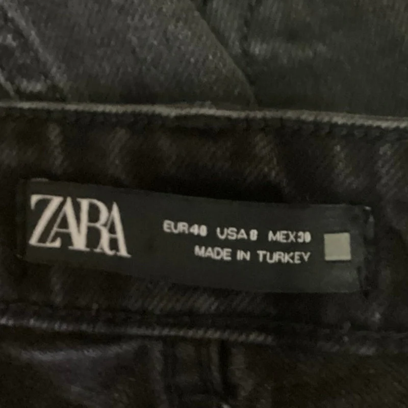 Zara Women's Denim Charcoal Wash Black High Rise Flared Leg Stretch Jeans Size 8 - Image 4