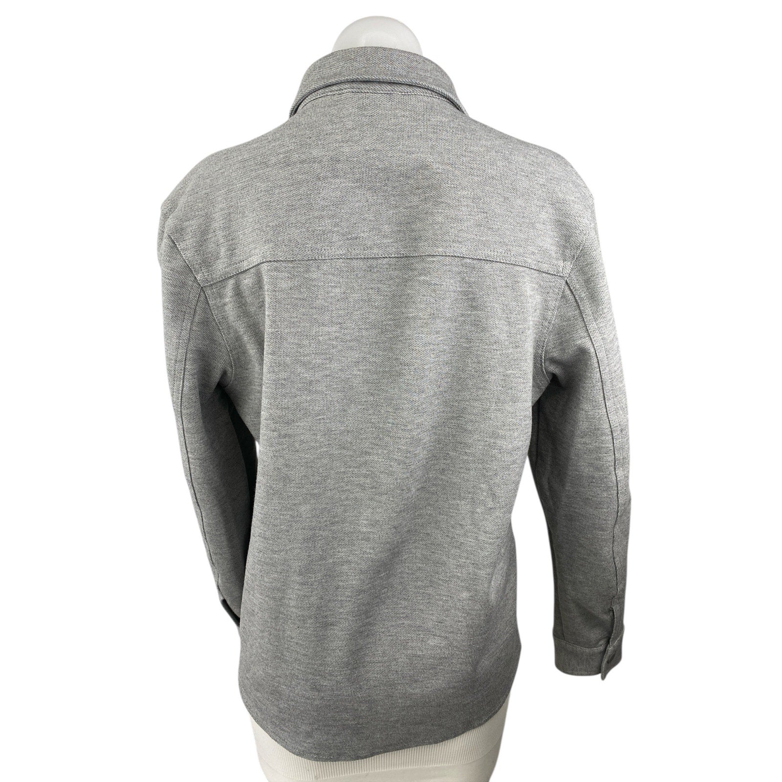 Zara Women's Gray Collared Long Sleeve Pockets Button Down Shirt Coat Jacket S - Image 2