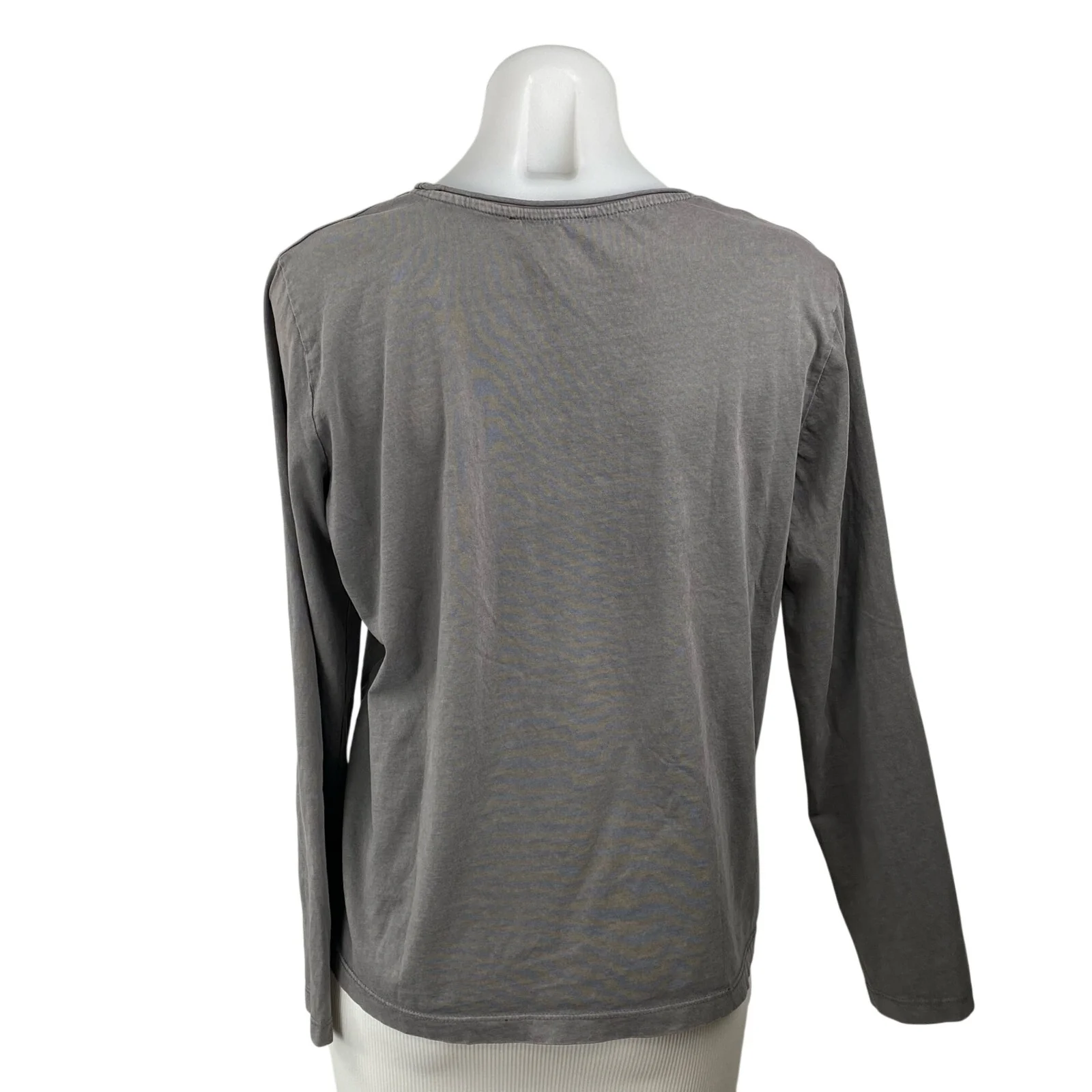 Zara Women's Gray Crew Neck Long Sleeve Casual Jersey T-Shirt Sweater Top Size L - Image 4