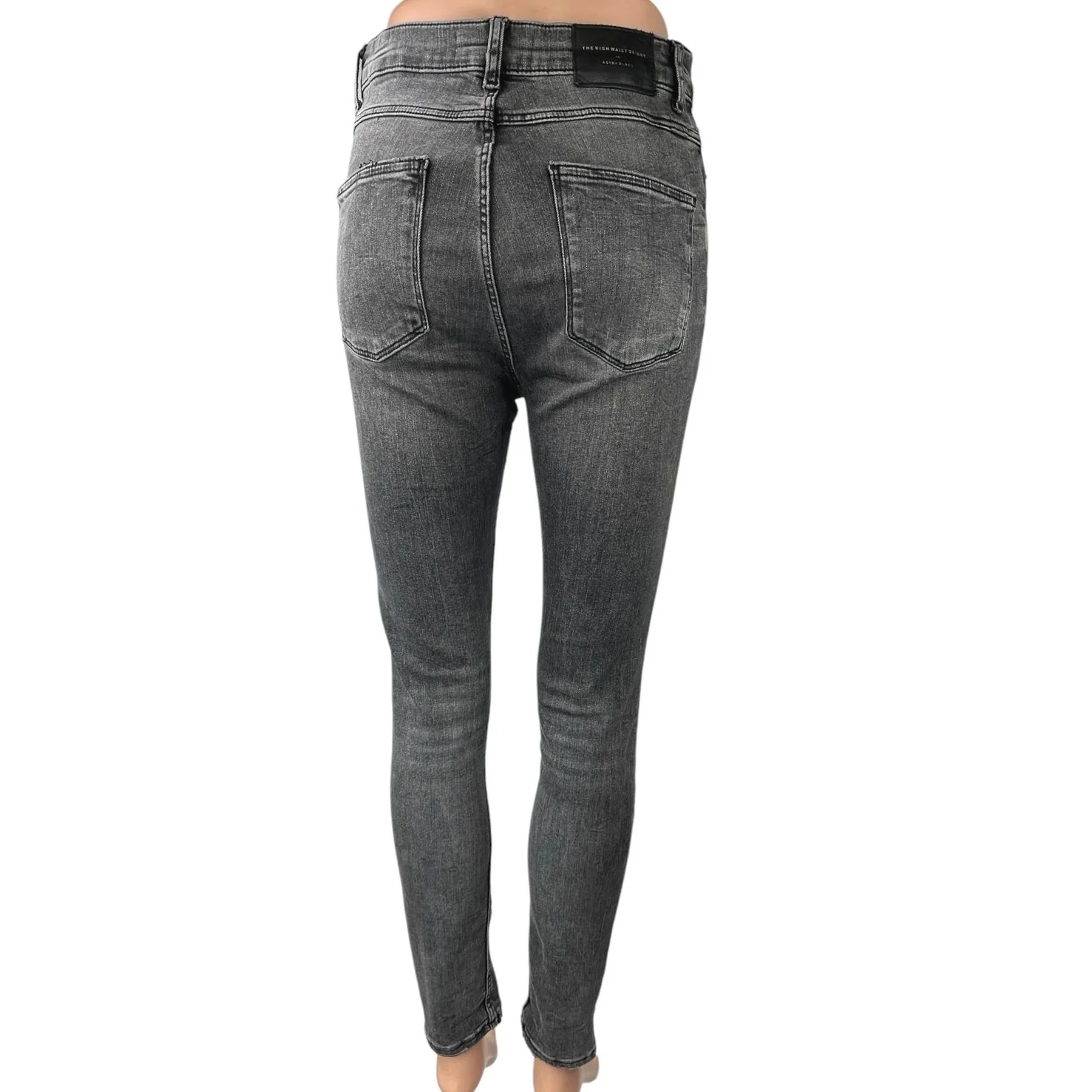 Zara Women's Gray High Waist Skinny Stretch Crop Ankle Denim Jeans Pants Size 6 - Image 3