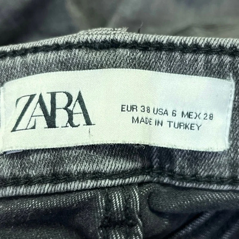Zara Women's Gray High Waist Skinny Stretch Crop Ankle Denim Jeans Pants Size 6 - Image 4