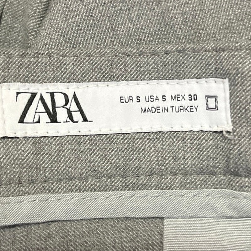Zara Women's Gray High Waist Straight Tapered Leg Trousers Dress Pants Size S - Image 4