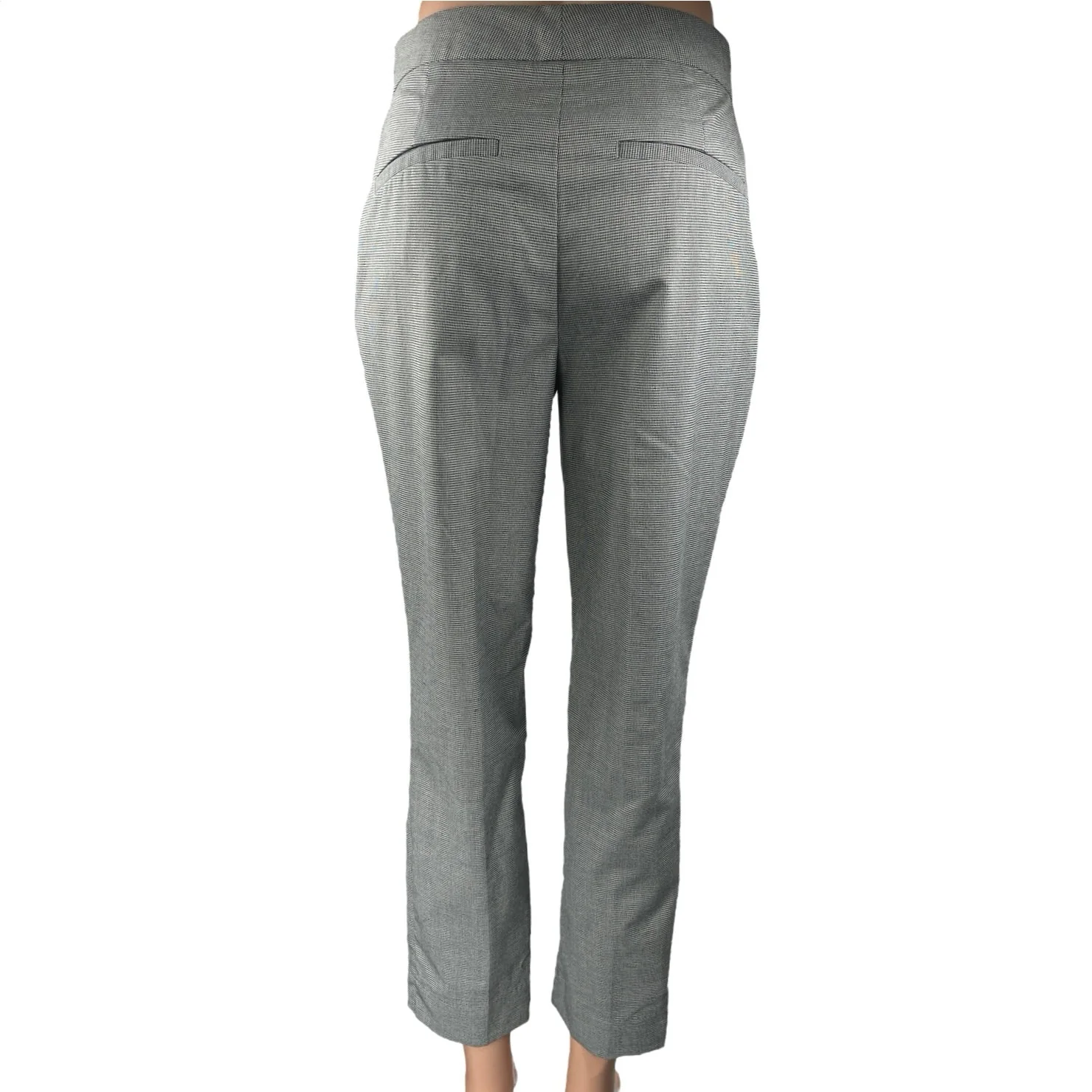 Zara Women's Gray Houndstooth Tapered Straight Cropped Trouser Dress Pants Sz 2 - Image 3