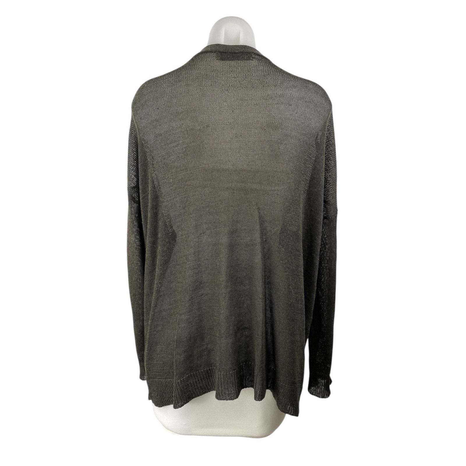 Zara Women's Gray Long Sleeve V Neck Knit Button Down Cardigan Sweater Top Sz S - Image 2