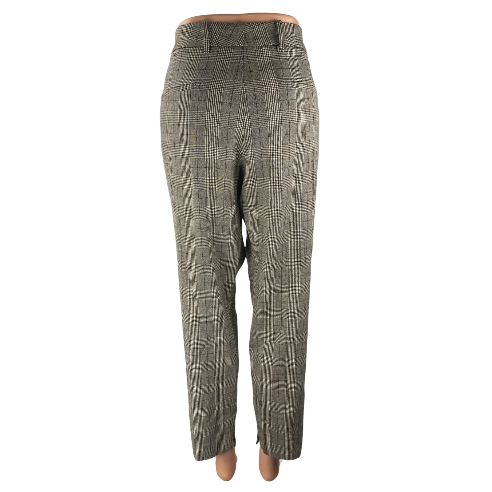 Zara Women's Gray Plaid Check High Rise Loose Tapered Trousers Dress Pants Sz 10 - Image 4