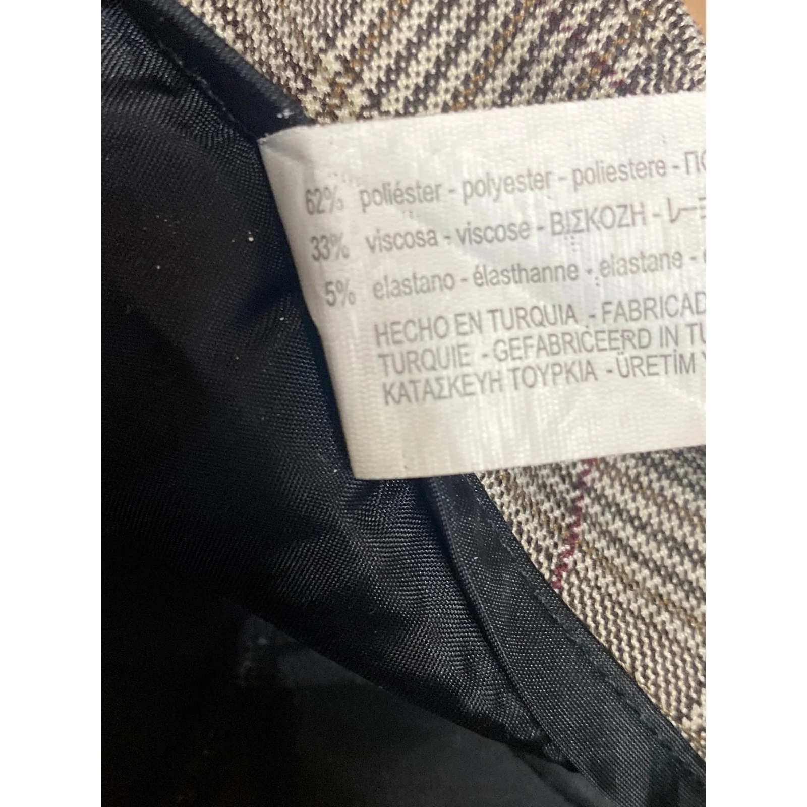 Zara Women's Gray Plaid Check High Rise Loose Tapered Trousers Dress Pants Sz 10 - Image 6