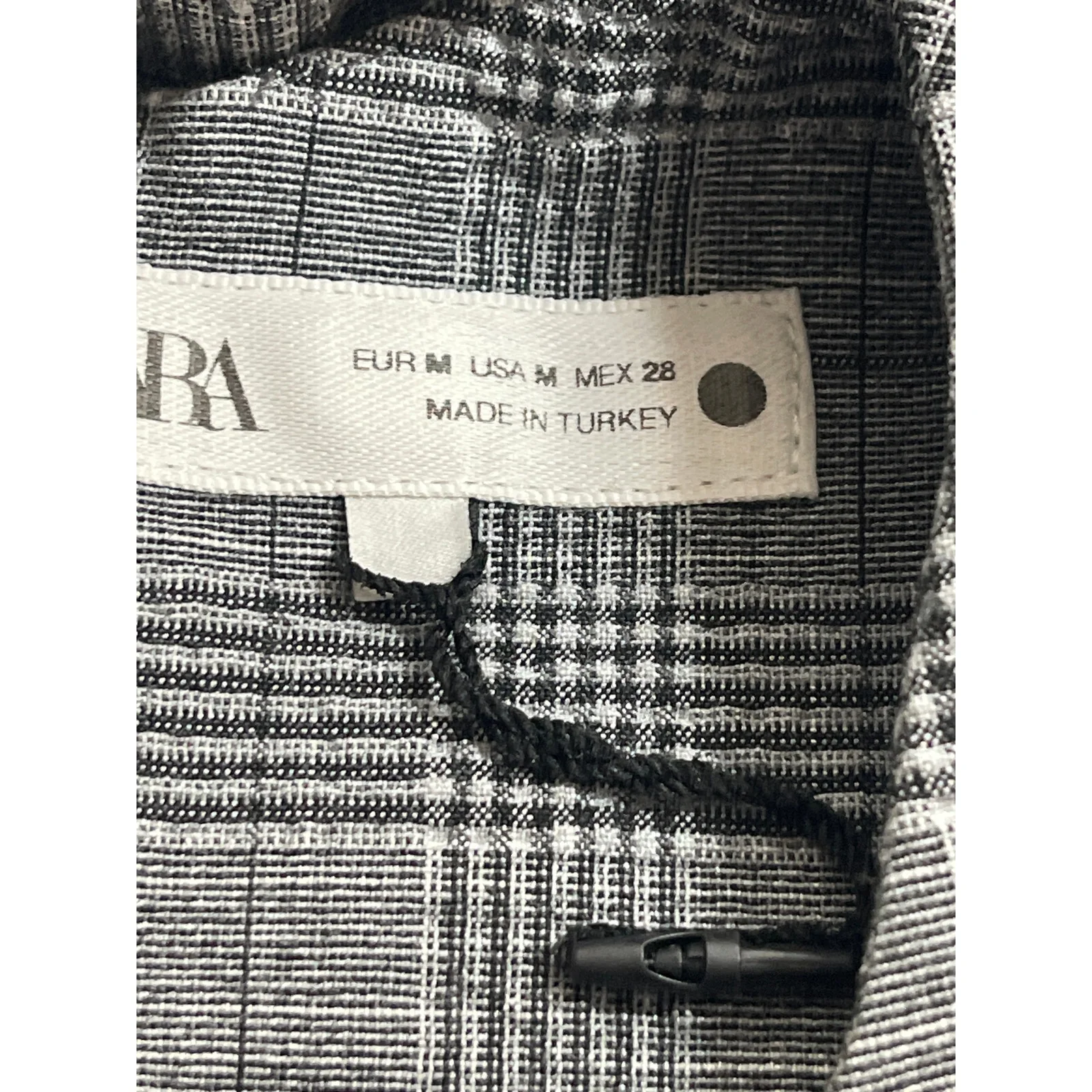 Zara Women's Gray Plaid Check  Sleeveless Mini Skater Tank Flare Shift Dress M - Image 5