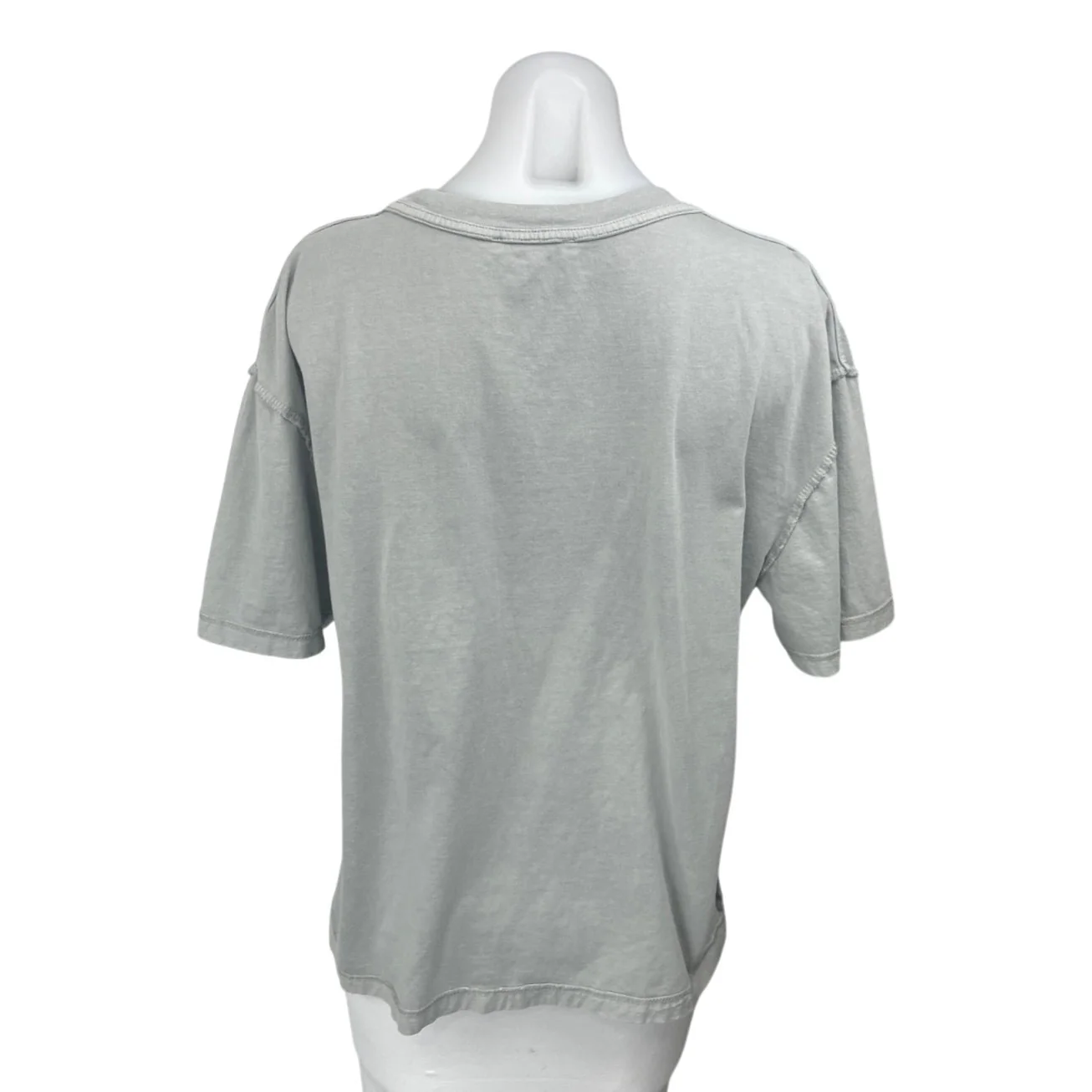 Zara Women's Gray Short Sleeve Crew Neck Basic Cotton T Shirt Tee Top Size L - Image 2
