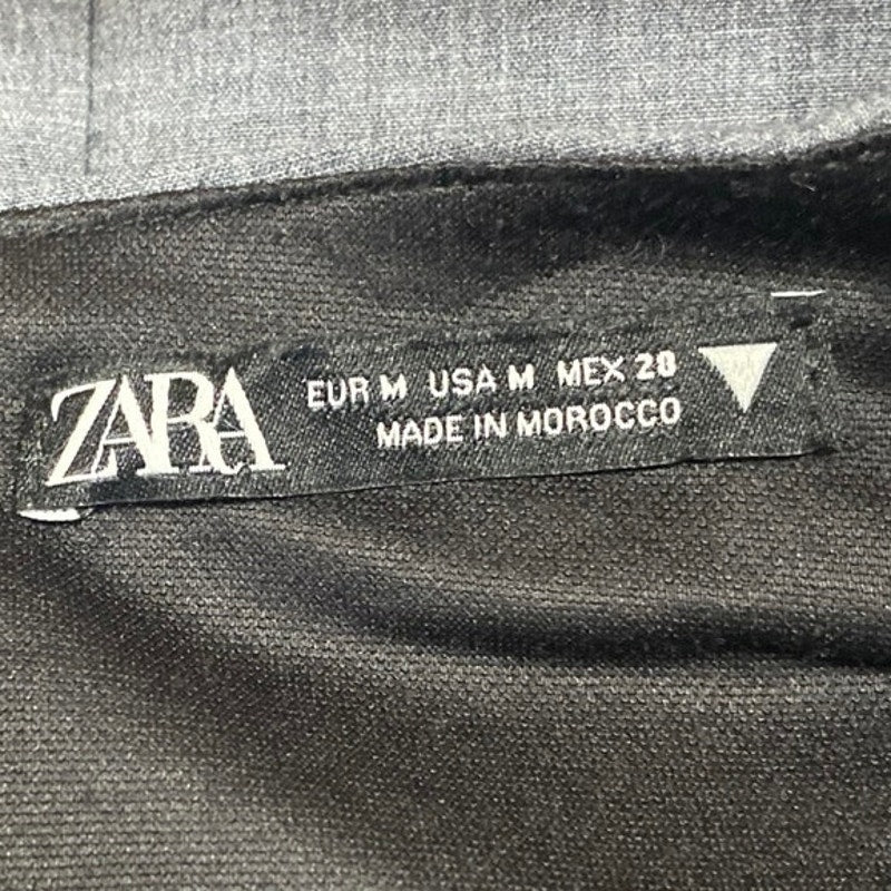 Zara Womens Gray Sweetheart Neck Long Sleeve Zip Mini Career Sheath Dress Size M - Image 3