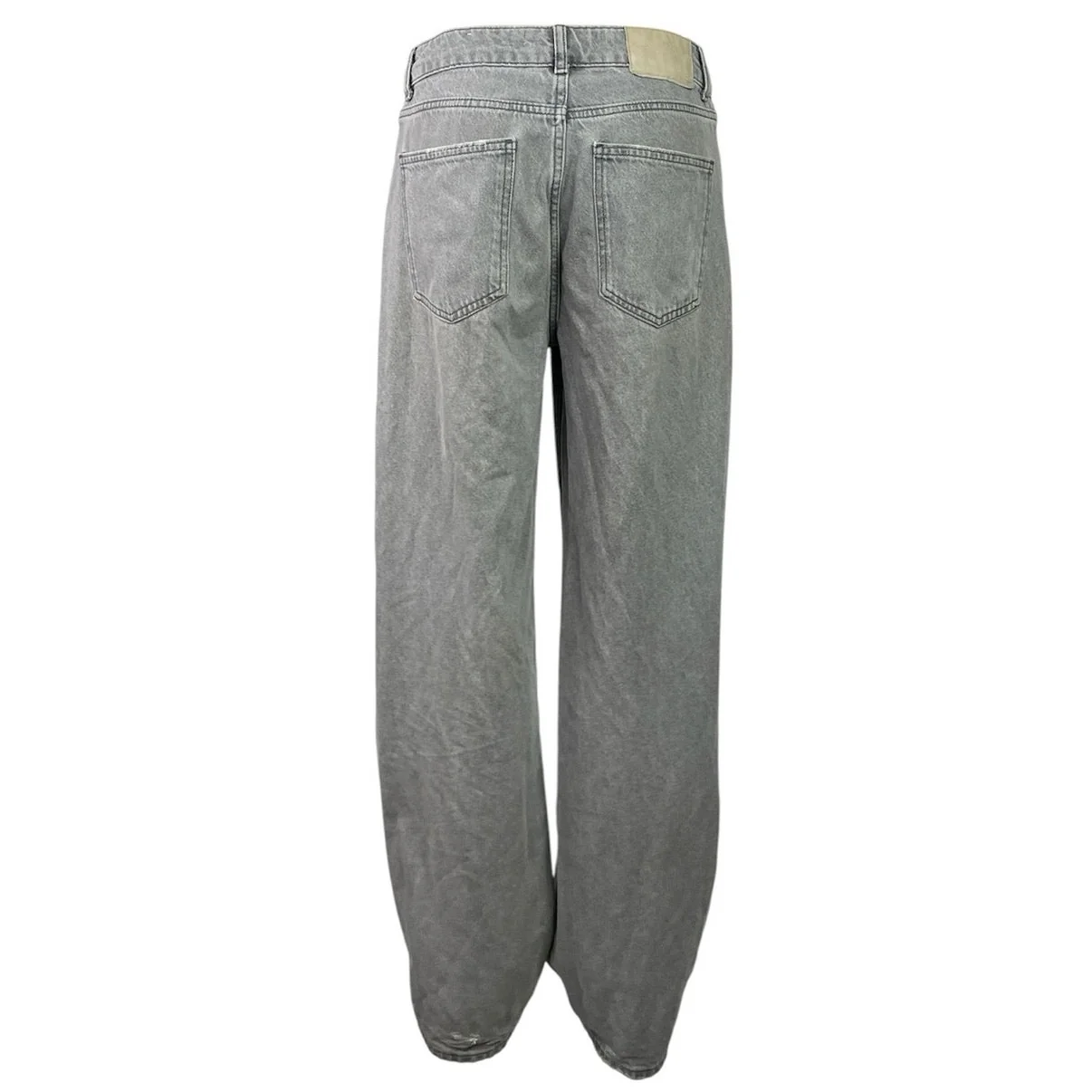Zara Women's Gray Wash High Rise Straight Wide Leg Baggy Denim Jeans Size 4 - Image 3