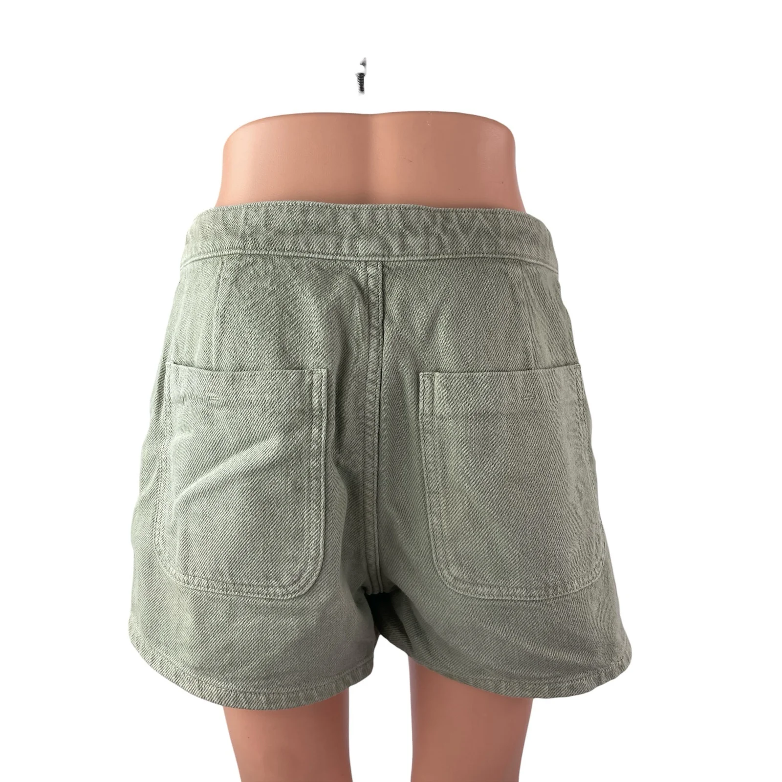 Zara Women's Green High Rise Mini Asymmetrical A-Line Wrap Denim Skort Skirt S - Image 4