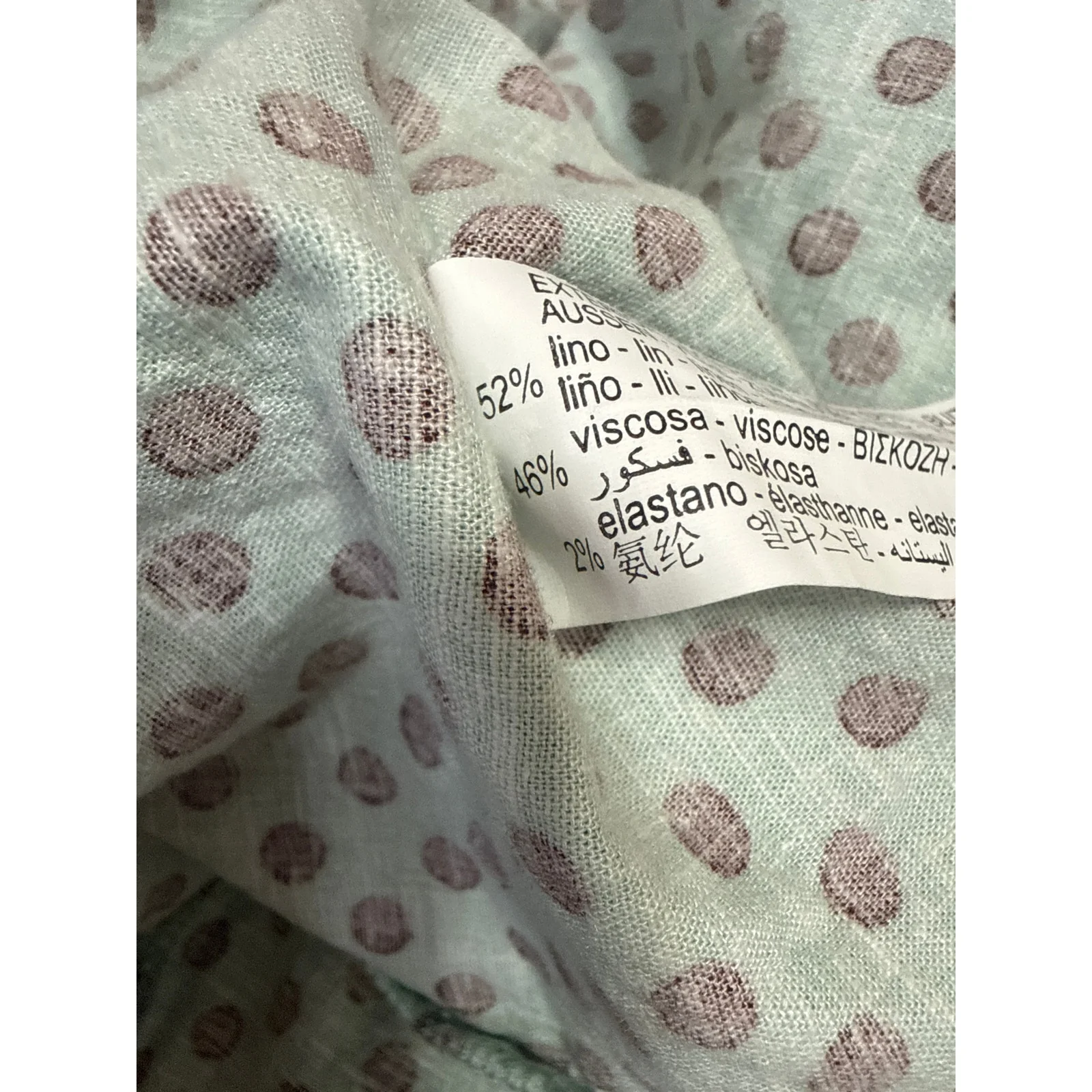 Zara Women's Green Linen Polka Dot Slit Bustier Midi Cami Tank A-Line Dress Sz S - Image 5