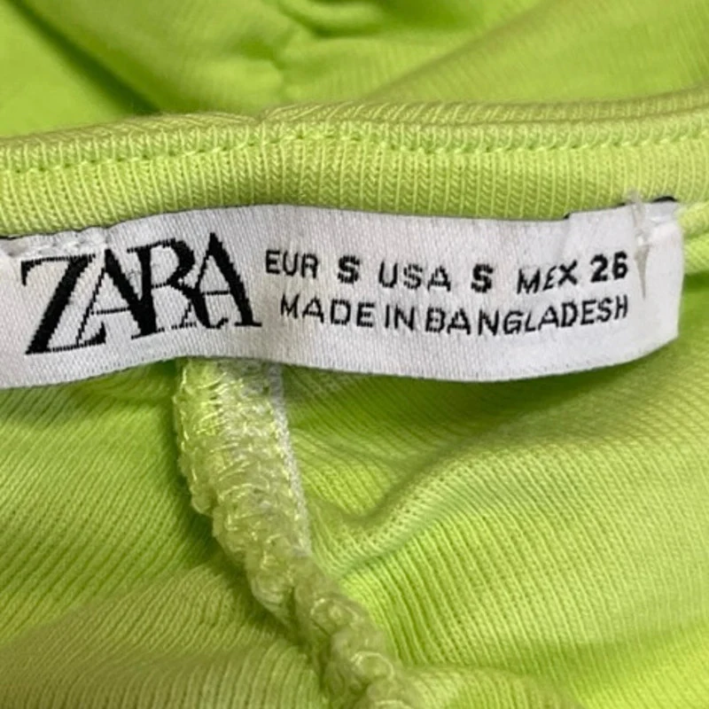 Zara Women's Green Sleeveless Ruched Square Neck Cami Camisole Crop Tank Top S - Image 3