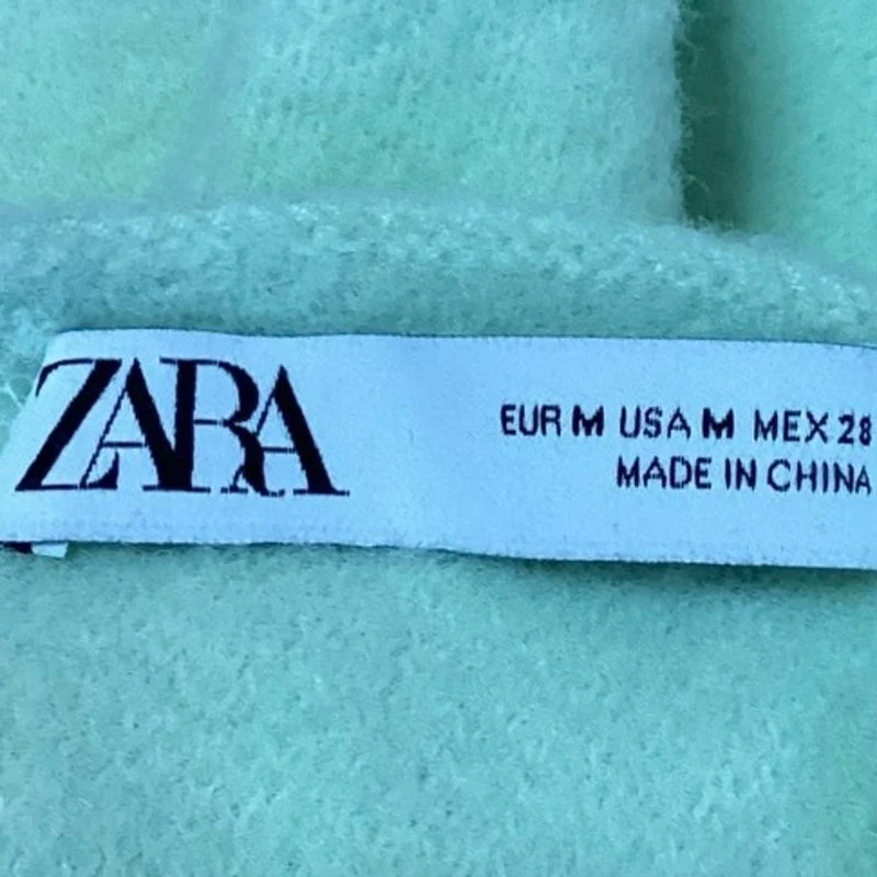 ZARA Women's Green Turtle Neck Long Sleeve Pullover Winter Sweater Top Size M - Image 4