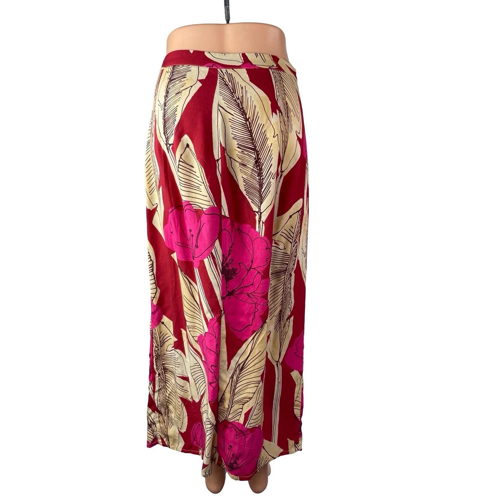 Zara Women's Multicolor Tropical High Rise Button Midi Pencil Straight Skirt S - Image 4