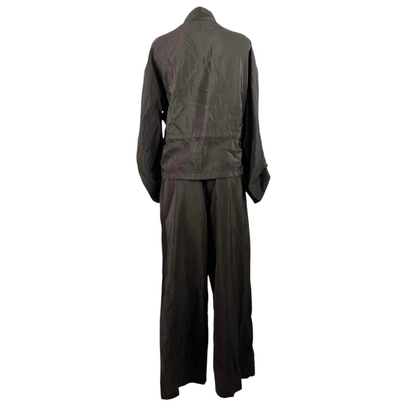 Zara Women's Olive Green Utility Tie Zip Up Jacket Pants 2 Piece Set Size M - Image 3