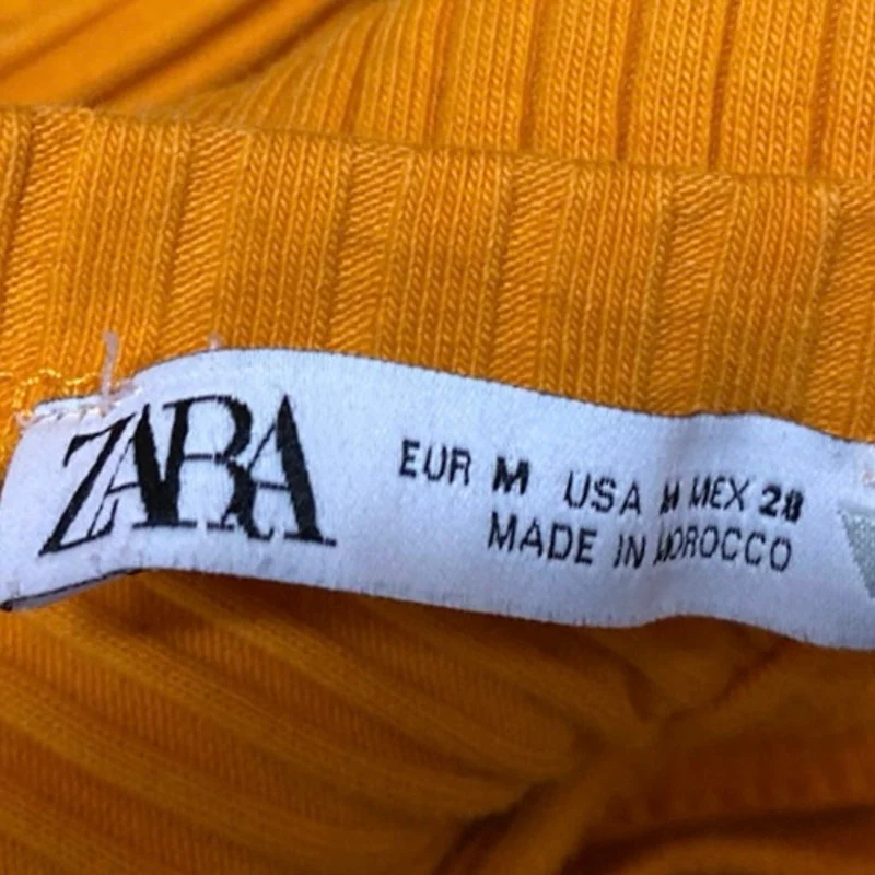 Zara Women's Orange Rib Knit Sleeveless Cutout Tie Back Crop Sweater Tank Top M - Image 3
