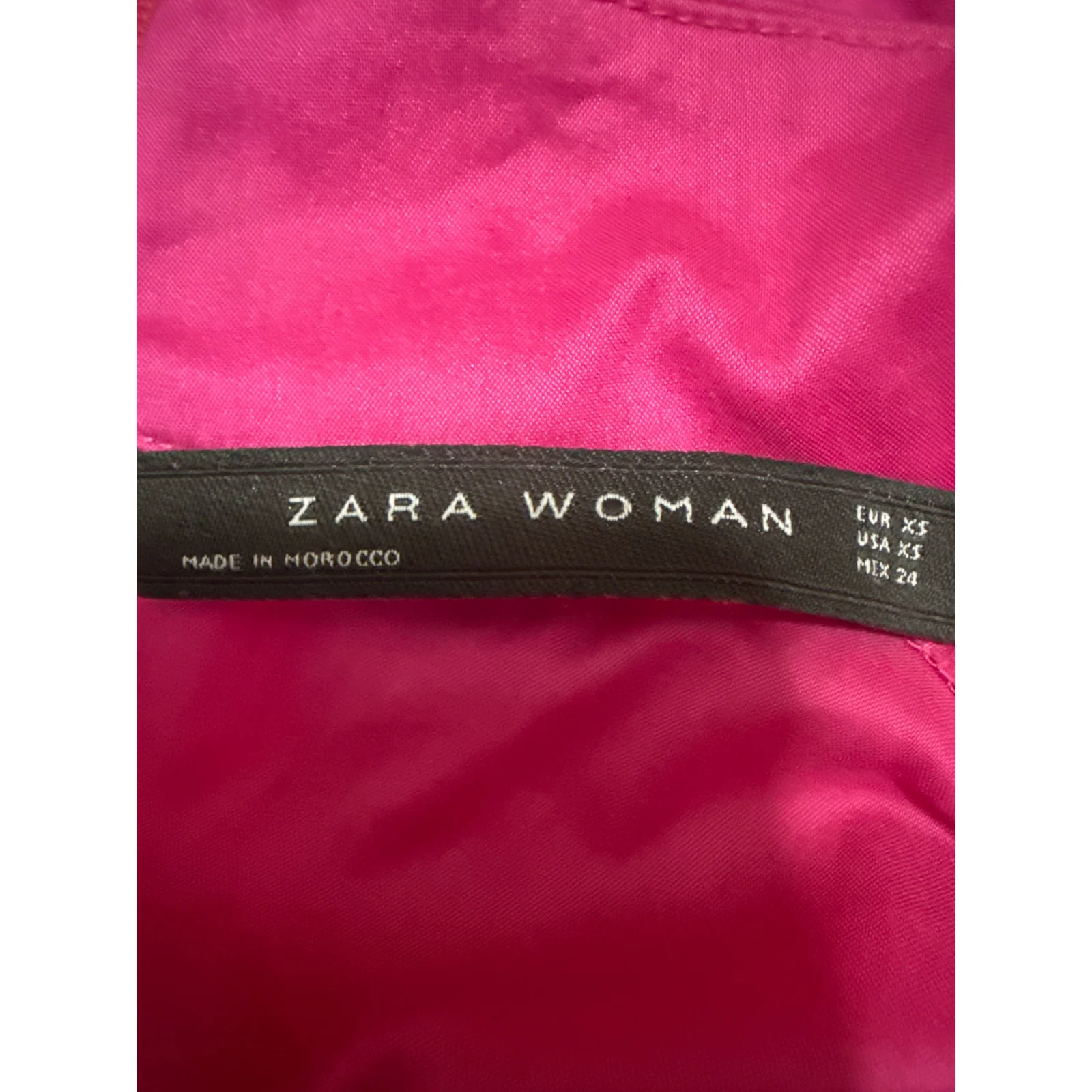 Zara Womens Pink Oversized Mock Neck Half Puff Sleeve Poplin Tunic Blouse Top XS - Image 4