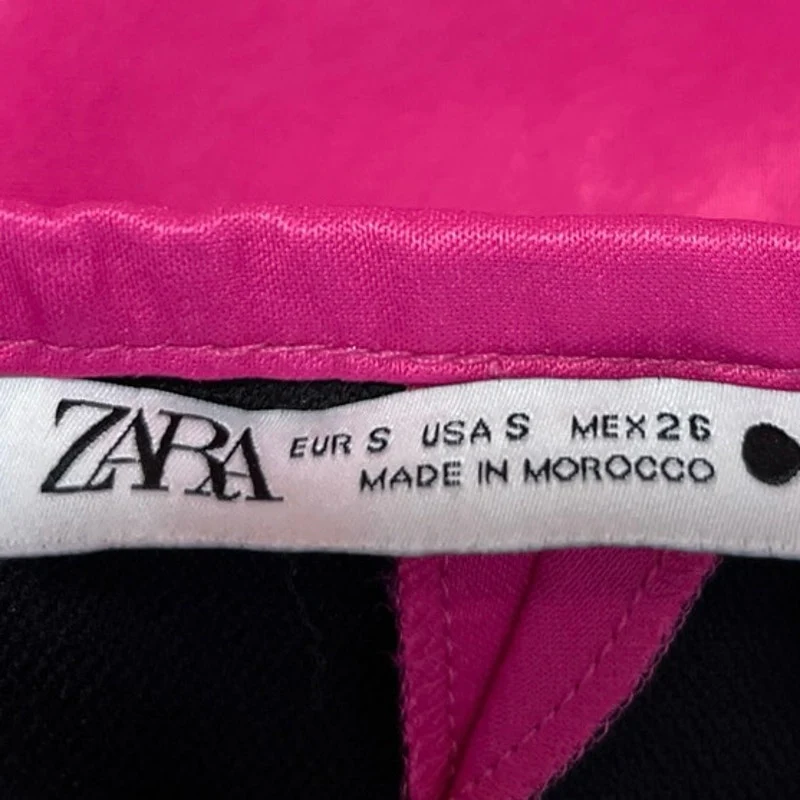 Zara Women's Pink Silky Satin Side Buttons Mini Straight Pencil Skirt Size S - Image 4