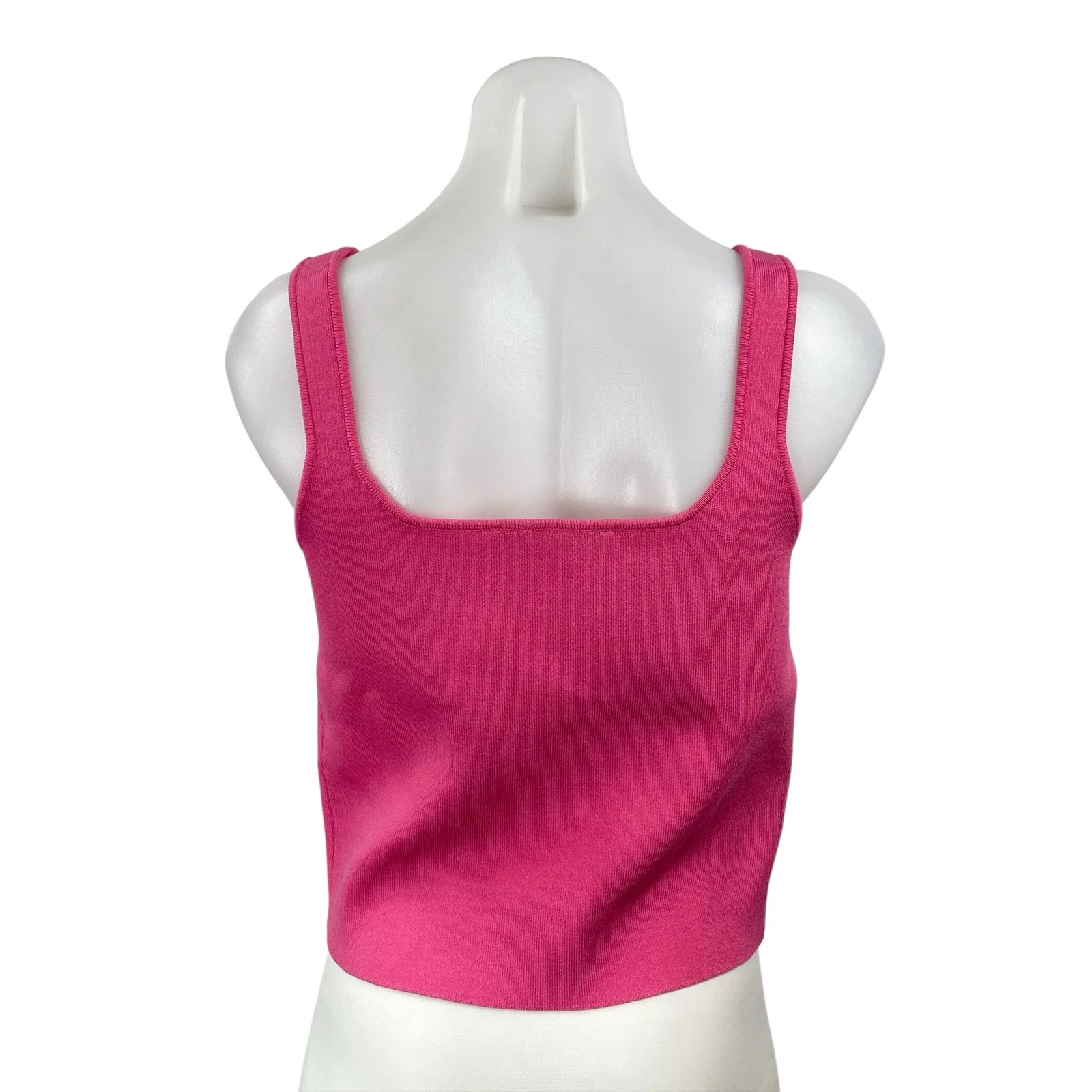 Zara Women's Pink Sleeveless Sweetheart Rib Knit Cami Camisole Tank Top Size L - Image 4