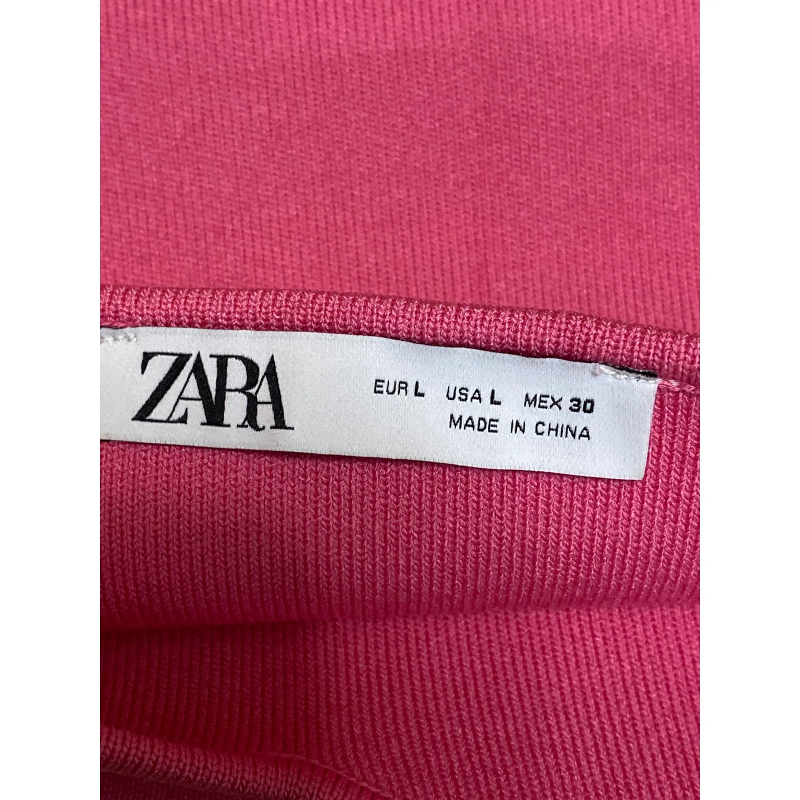 Zara Women's Pink Sleeveless Sweetheart Rib Knit Cami Camisole Tank Top Size L - Image 5