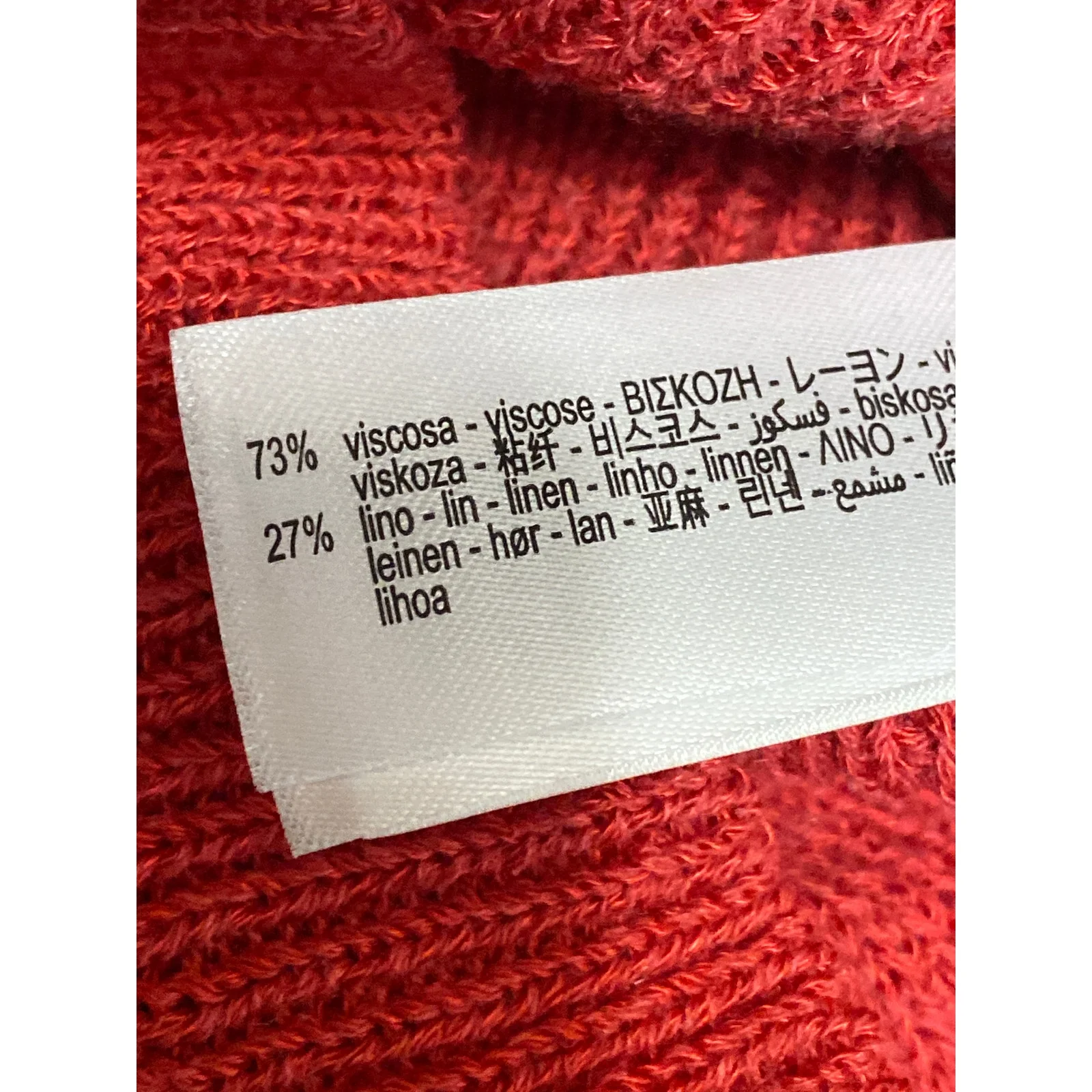 Zara Women's Red Linen Ribbed V Neck Sleeveless Crop Cami Camisole Tank Top Sz S - Image 6