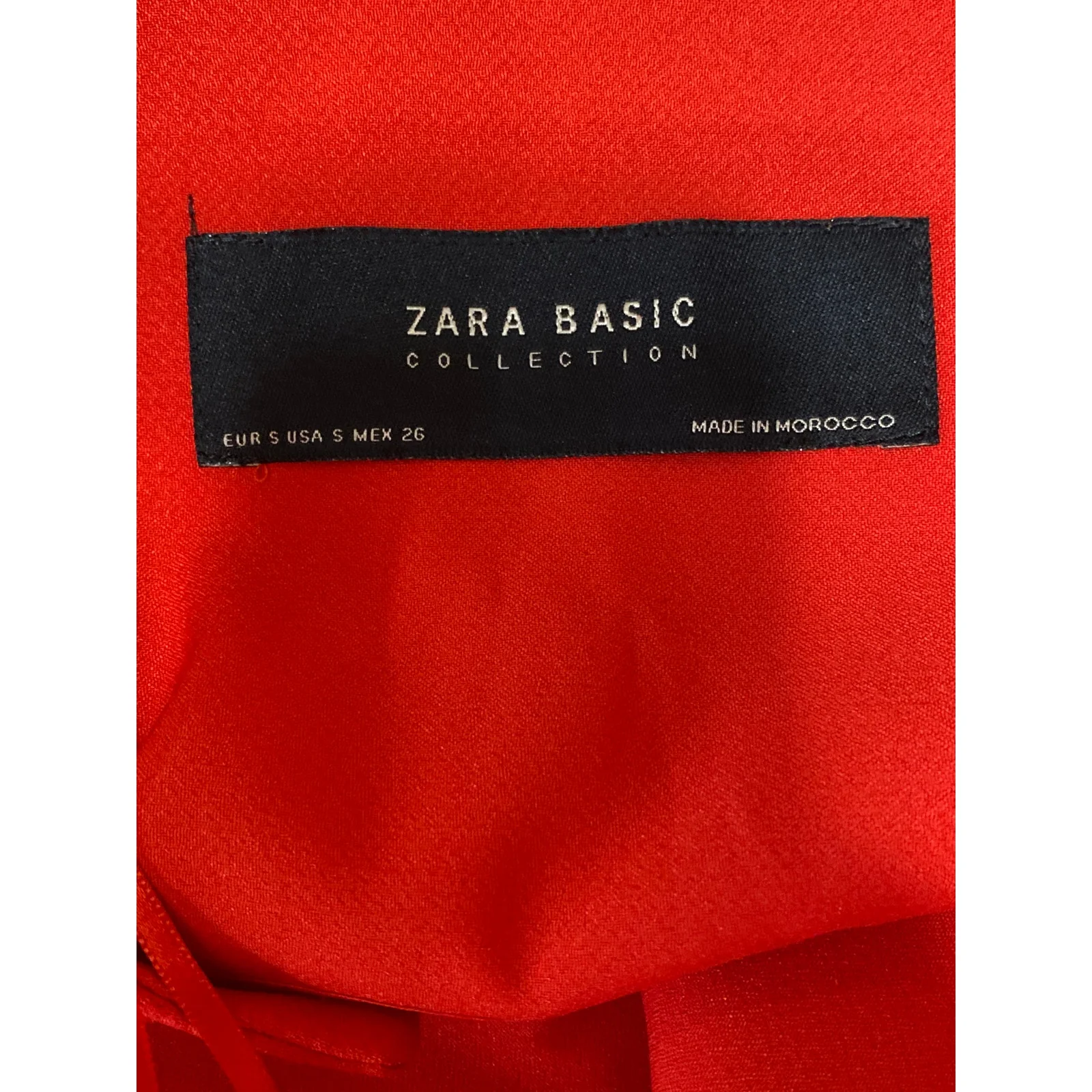 Zara Women's Red Open Front Ruffle Long Bell Sleeve Blazer Coat Jacket Size S - Image 4