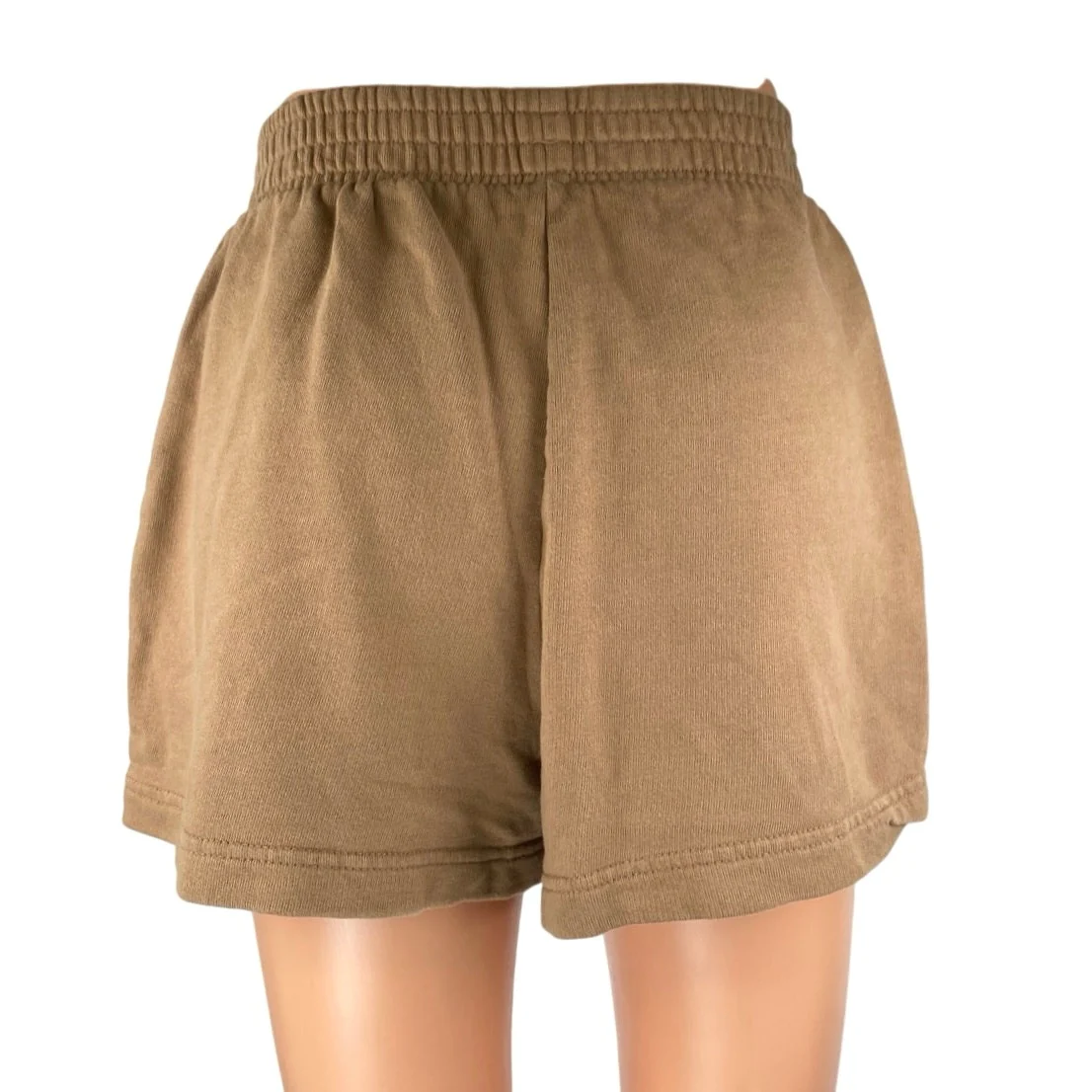 Zara Women's Tan High Waisted Pull On Knit Lounge Mini Sweat Shorts Size M - Image 3
