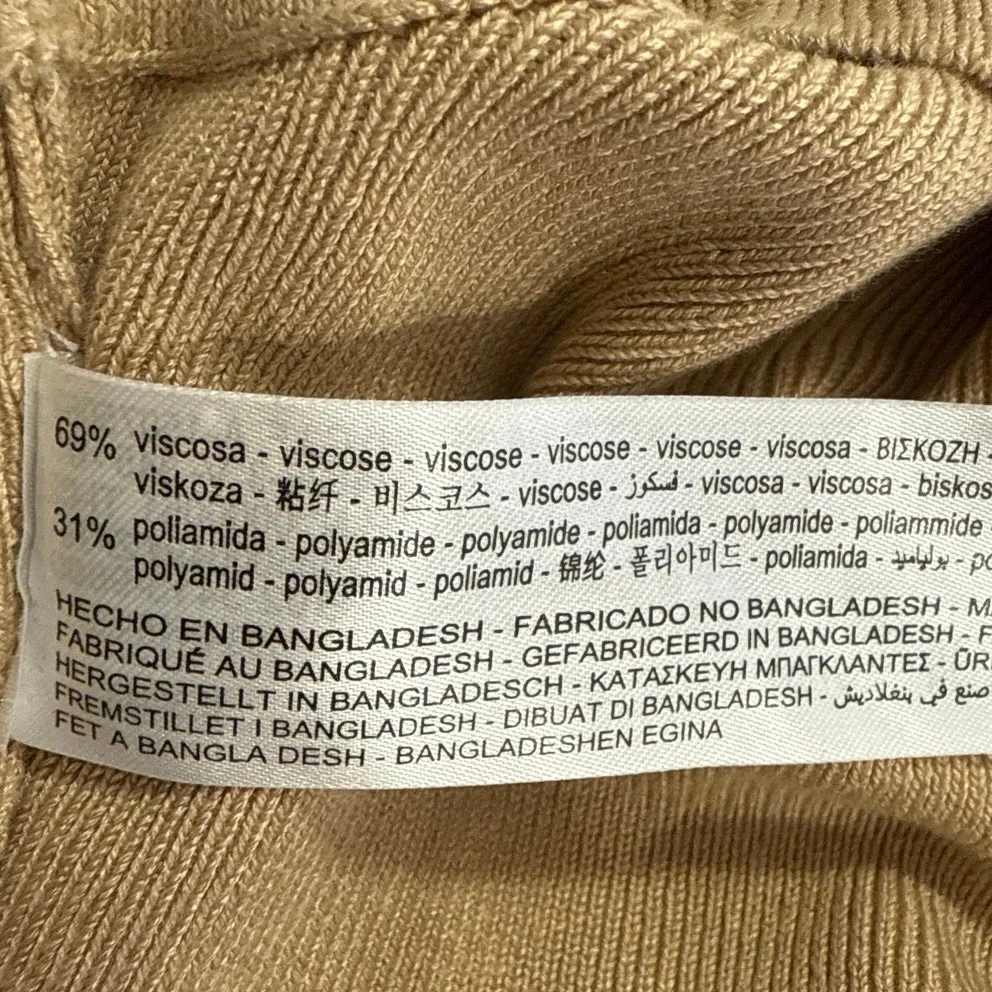 Zara Women's Tan Ribbed Knit Sleeveless Crop Vest Tank Sweater Top Size S - Image 4