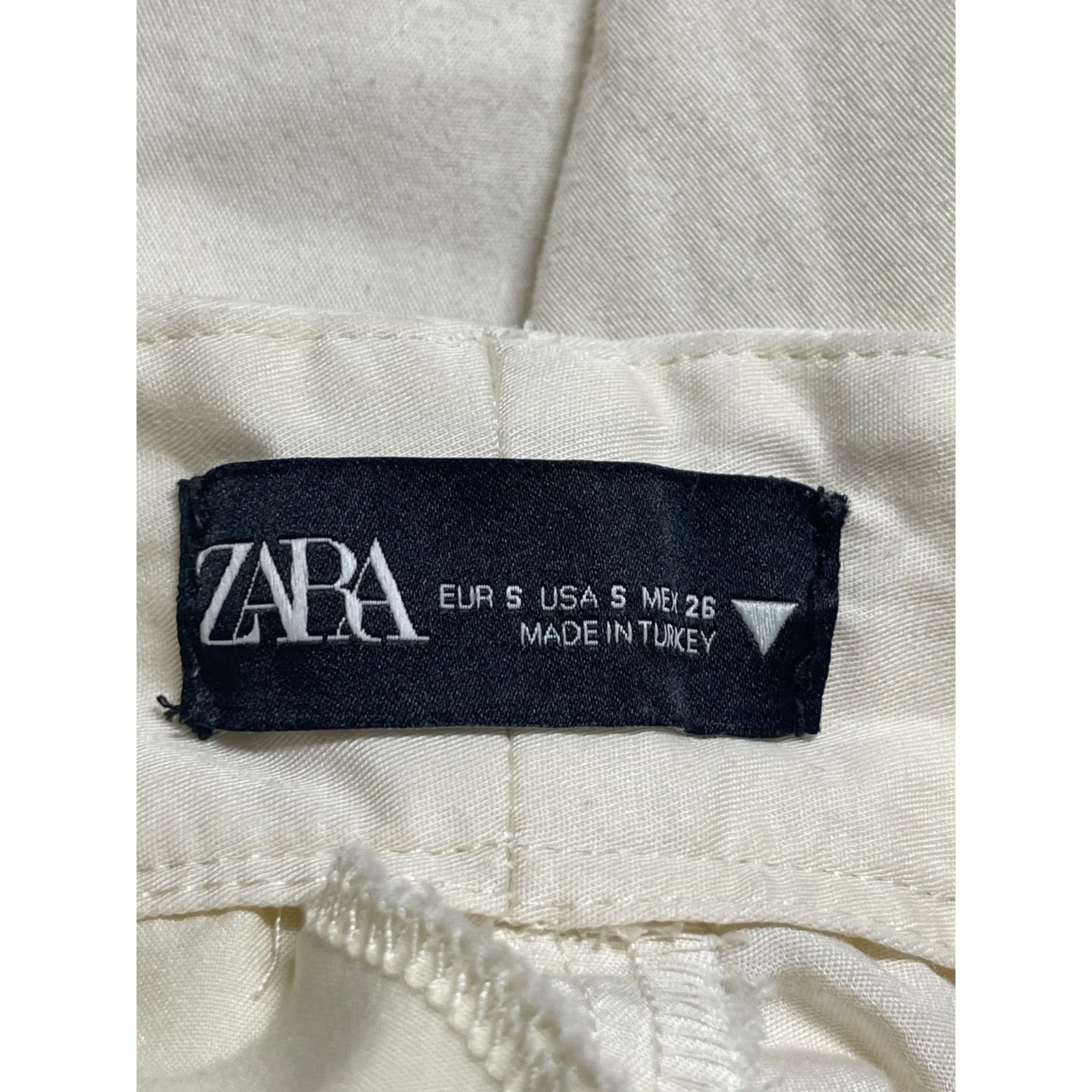 Zara Women's White High Rise Wide Leg Palazzo Trousers Dress Pants Size S - Image 3