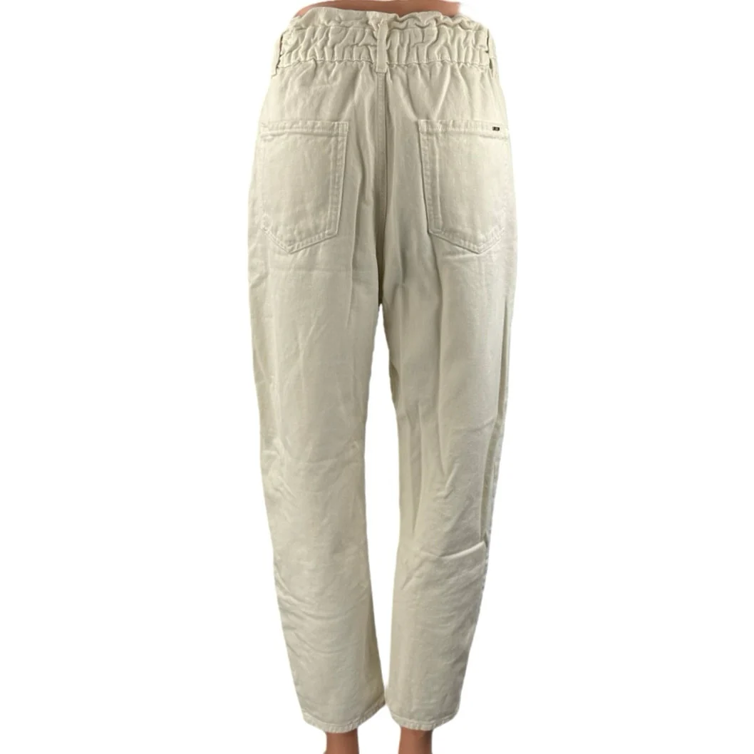 Zara Womens White High Waisted Tapered Barrel Casual Cropped Denim Jeans Size 2 - Image 3