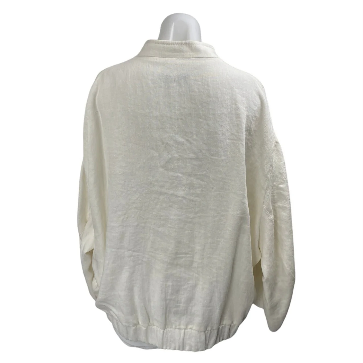 Zara Women's White Snap Button Down Long Sleeve Pockets Oversized Coat Jacket M - Image 2