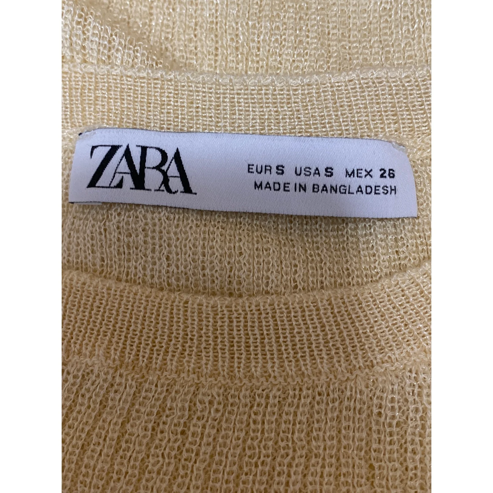 Zara Women's Yellow Knit Crew Neck Sleeveless Sweater Vest Muscle Tank Top Sz S - Image 5