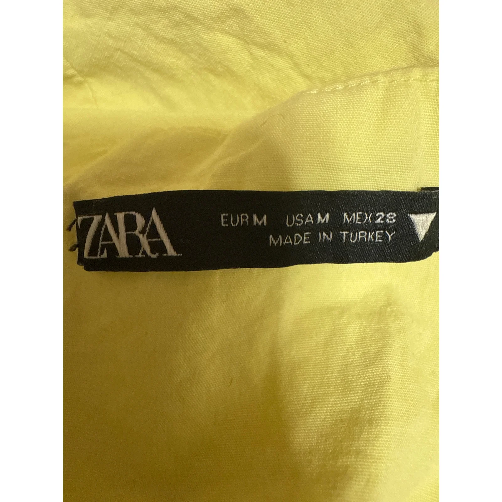 Zara Yellow Sleeveless One Shoulder Cami Camisole Ruched Crop Tank Top Size M - Image 3