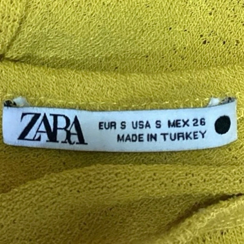 Zara Yellow Textured Knit Sweetheart Neck Pullover Corset Bralette Crop Top Sz S - Image 6