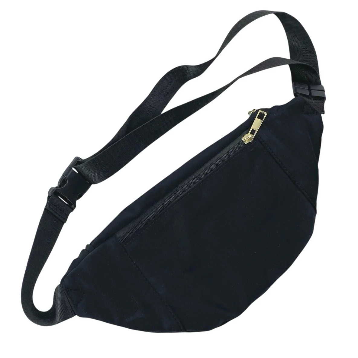 Zorfin Women's Black Gold Accent Adjustable Strap Travel Crossbody Belt Bag OS - Image 3