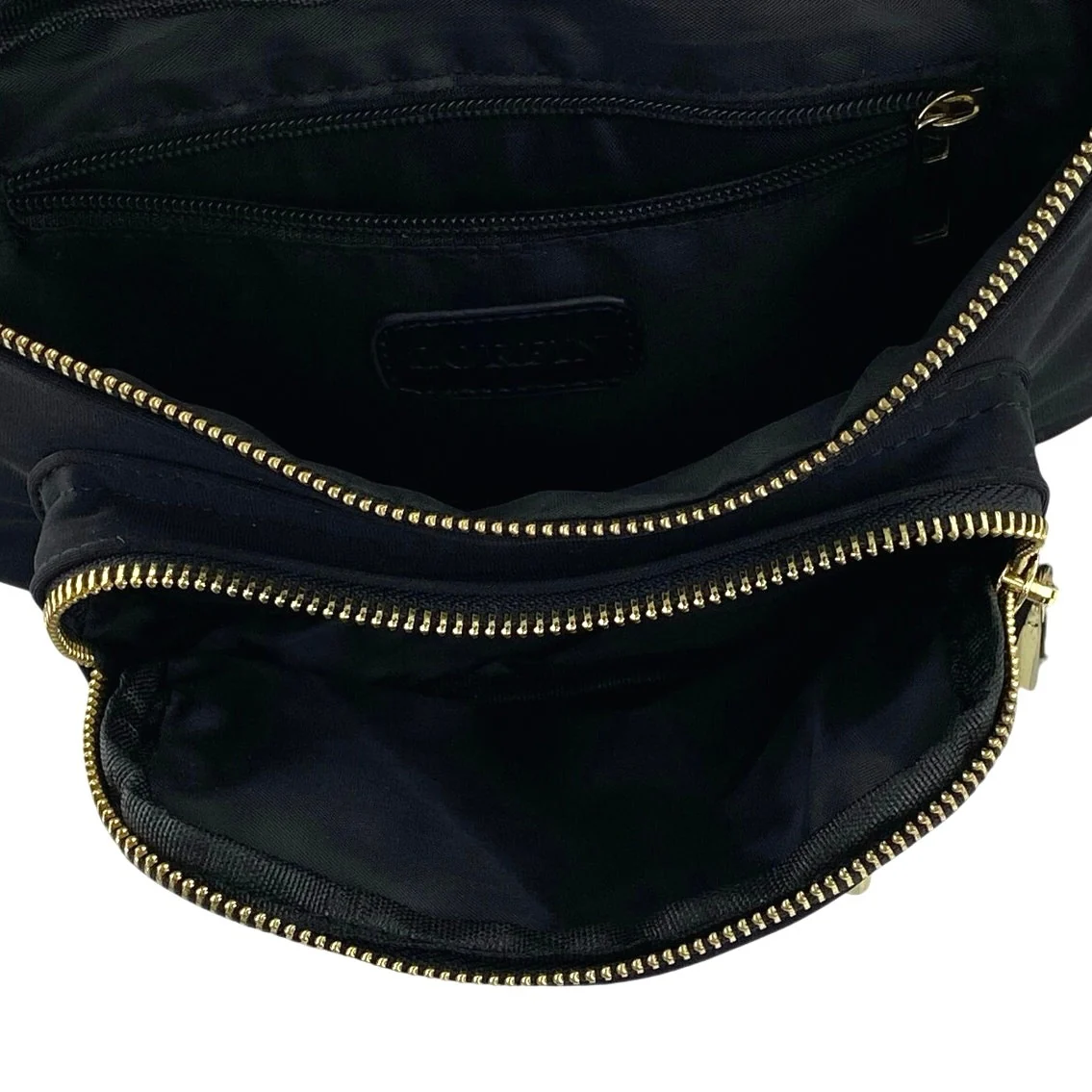 Zorfin Women's Black Gold Accent Adjustable Strap Travel Crossbody Belt Bag OS - Image 6